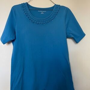 Allison Daley Teal Short Sleeve Top